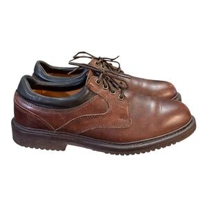 Allen Edmonds Brown Leather Lace-Up Oxfords Black Collar Vibram Soles Men’s 10 D